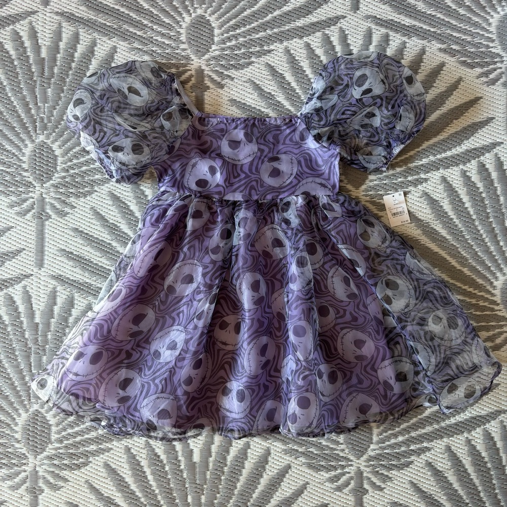 Disney Nightmare Before Christmas Jack Skellington Girls Dress 10/12 NWT